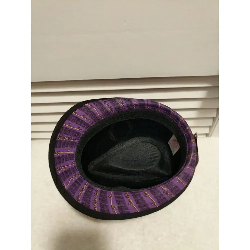 Mattel Ever After High Raven Queen girls purple black striped fedora hat NWT